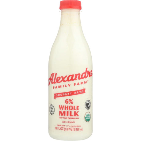 ALEXANDRE FAMILY FARM: Organic A2A2 Cream Top Whole Milk, 28 fo - #tag1# - #tag2#