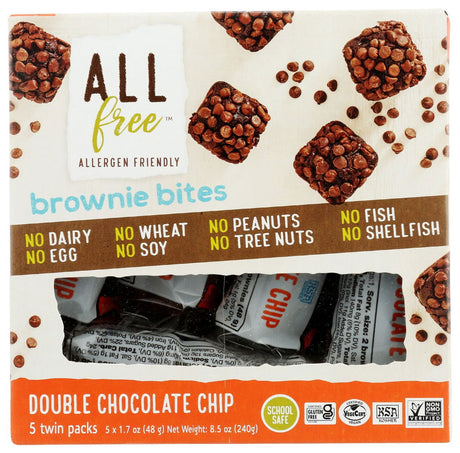 ALLFREE: Double Chocolate Chip Brownie Bites 5 Packs, 8.5 oz - #tag1# - #tag2#