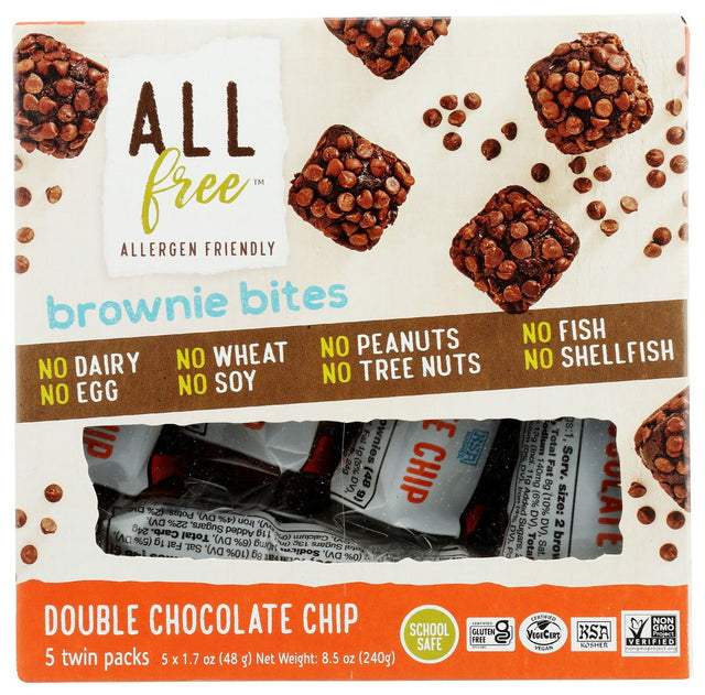 ALLFREE: Double Chocolate Chip Brownie Bites 5 Packs, 8.5 oz - #tag1# - #tag2#