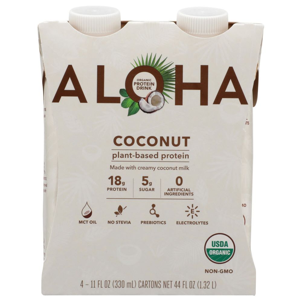ALOHA: Coconut Protein Drink 4Pk, 44 fo - #tag1# - #tag2#