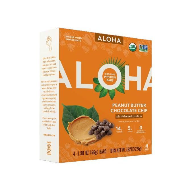 ALOHA: Peanut Butter Chocolate Chip Protein Bar 4Pack, 7.92 oz - #tag1# - #tag2#