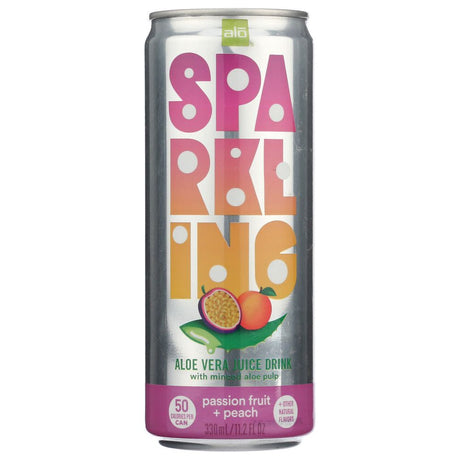 ALO: Sparkling Passionfruit Peach Aloe Vera Juice, 11.2 fo - #tag1# - #tag2#