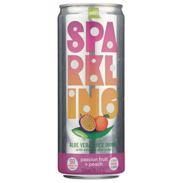 ALO: Sparkling Passionfruit Peach Aloe Vera Juice, 11.2 fo - #tag1# - #tag2#