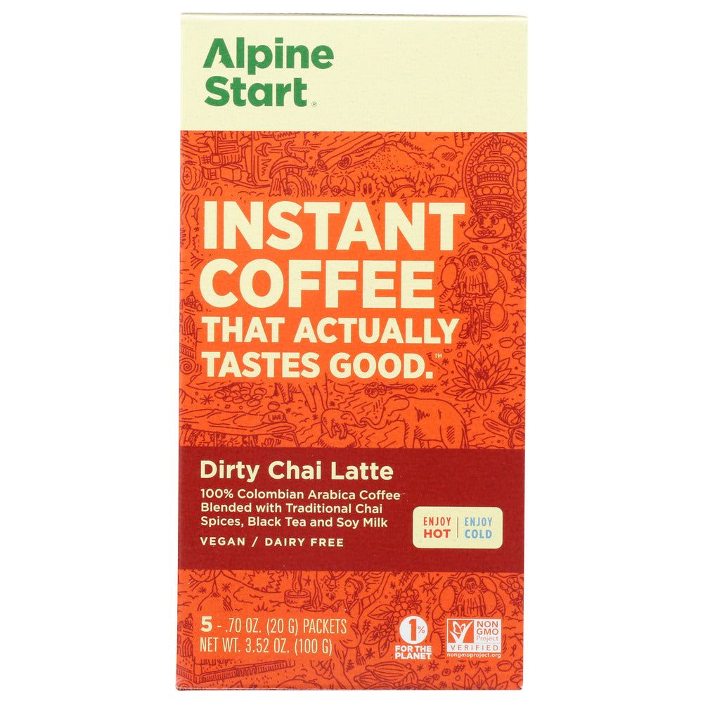 ALPINE START: Dairy Free Dirty Chai Tea Instant Latte, 3.52 oz - #tag1# - #tag2#