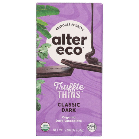 ALTER ECO: Classic Dark Truffle Thins Chocolate Bar, 2.96 oz - #tag1# - #tag2#
