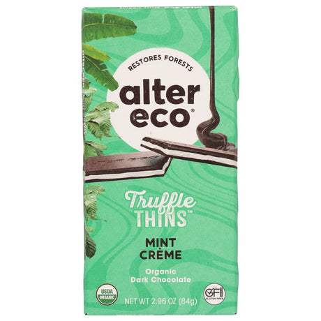 ALTER ECO: Mint Creme Truffle Thins Chocolate Bar, 2.96 oz - #tag1# - #tag2#