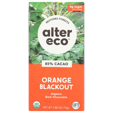 ALTER ECO: Orange Blackout Dark Chocolate Bar, 2.65 oz - #tag1# - #tag2#