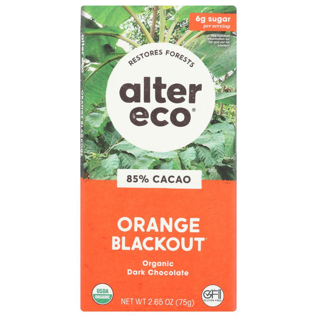 ALTER ECO: Orange Blackout Dark Chocolate Bar, 2.65 oz - #tag1# - #tag2#
