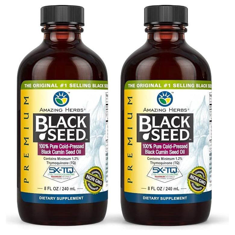 AMAZING HERBS BLACK SEED 100% Pure Cold-Pressed Black Cumin Seed Oil, 8 FL OZ - #tag1# - #tag2#