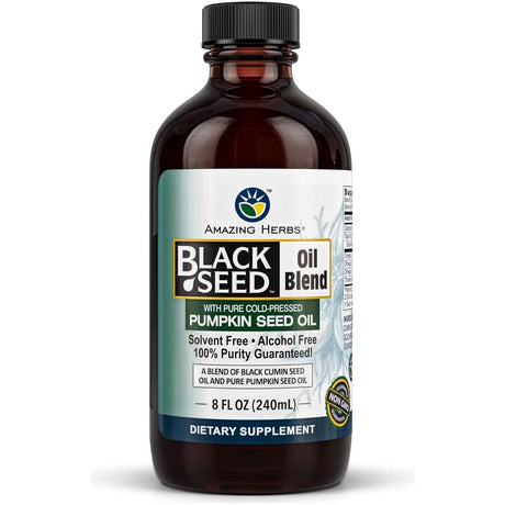AMAZING HERBS BLACK SEED  Oil Blend Pumpkin Seed Oil, 8 fl oz - #tag1# - #tag2#