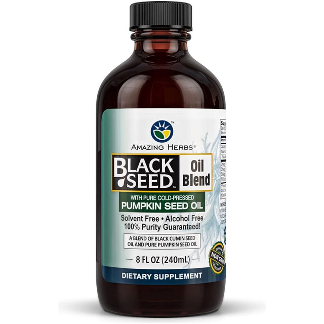 AMAZING HERBS BLACK SEED  Oil Blend Pumpkin Seed Oil, 8 fl oz - #tag1# - #tag2#