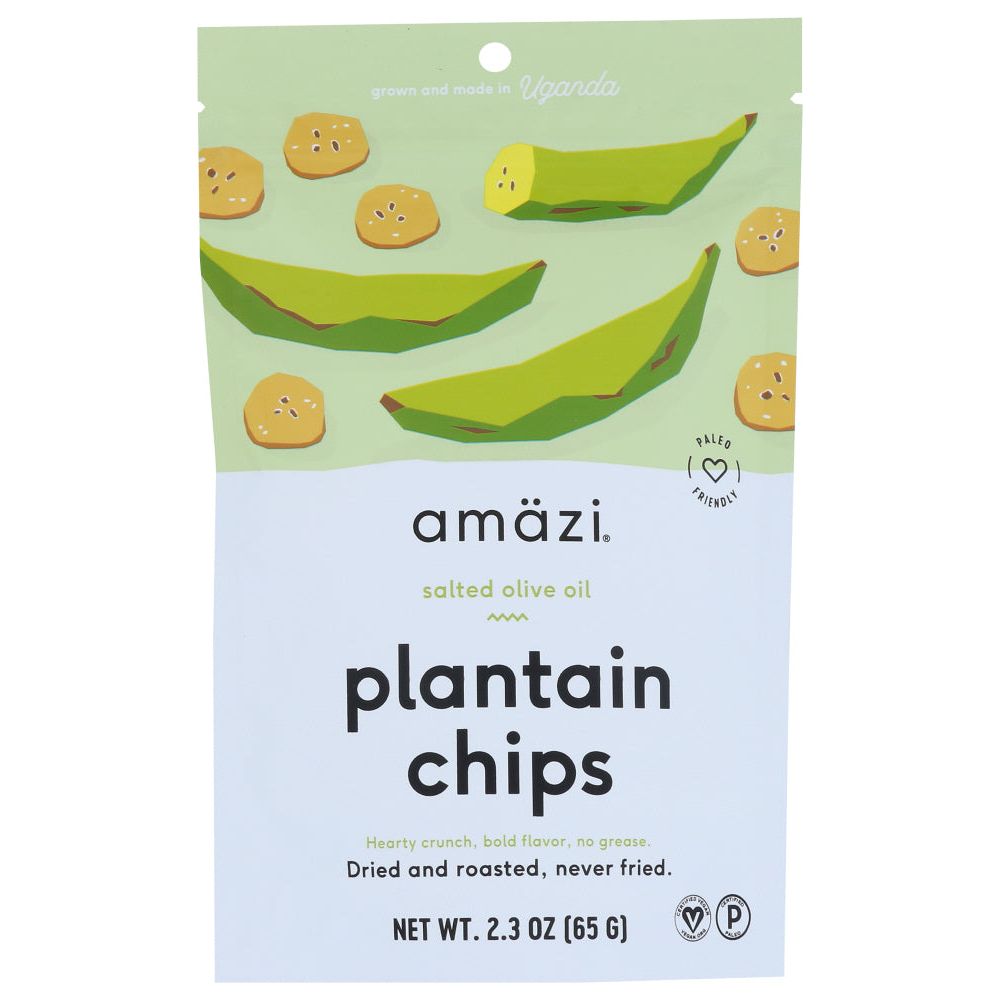 AMAZI: Salted Olive Oil Plantain Chips, 2.30 oz - #tag1# - #tag2#