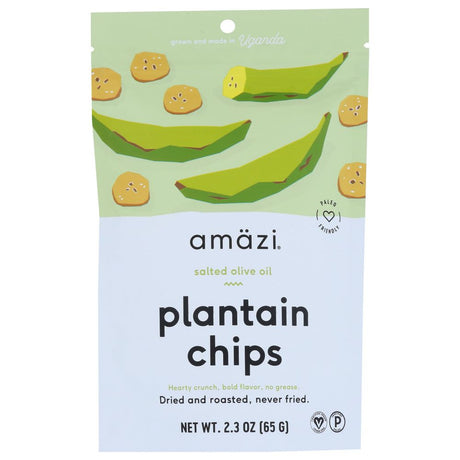 AMAZI: Salted Olive Oil Plantain Chips, 2.30 oz - #tag1# - #tag2#