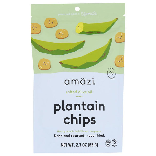 AMAZI: Salted Olive Oil Plantain Chips, 2.30 oz - #tag1# - #tag2#