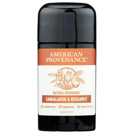 AMERICAN PROVENANCE: Sandalwood and Bergamot Deodorant, 2.65 oz - #tag1# - #tag2#