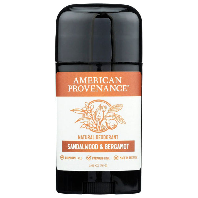 AMERICAN PROVENANCE: Sandalwood and Bergamot Deodorant, 2.65 oz - #tag1# - #tag2#