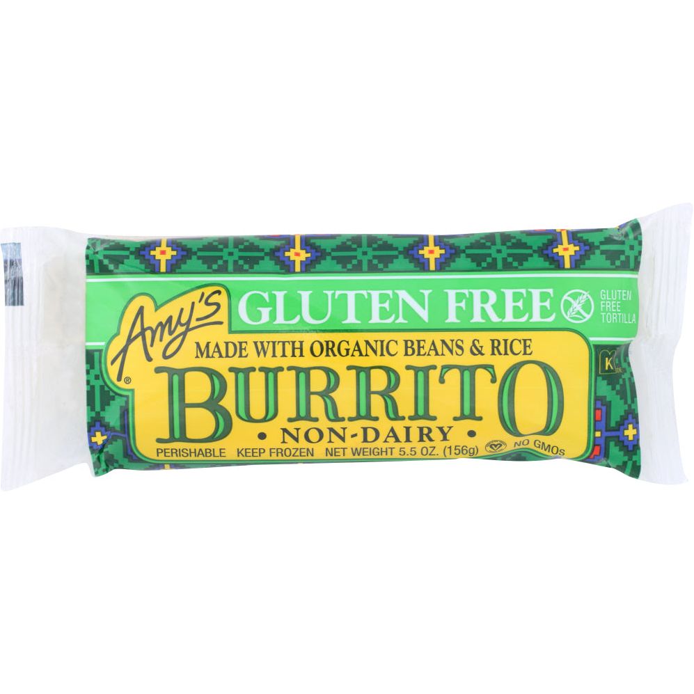 AMYS: Bean & Rice Gluten Free Non-Dairy Burrito, 5.5 oz - #tag1# - #tag2#