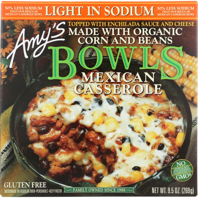 AMYS: Light in Sodium Mexican Casserole Bowls, 9.50 oz - #tag1# - #tag2#