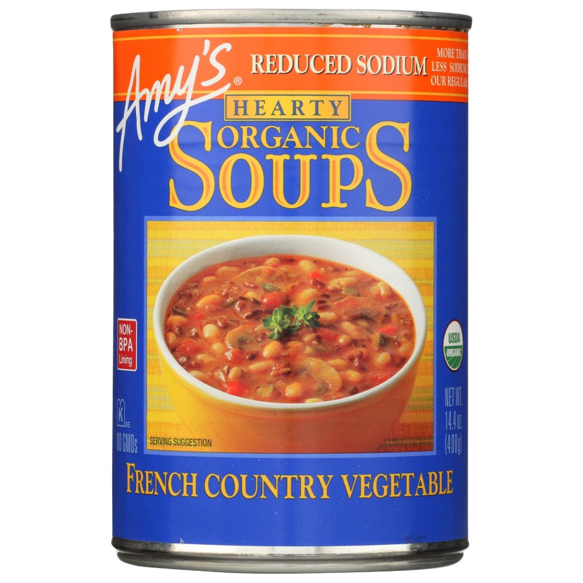 AMYS: Organic Hearty French Country Vegetable Soup Reduced Sodium, 14.4 oz - #tag1# - #tag2#