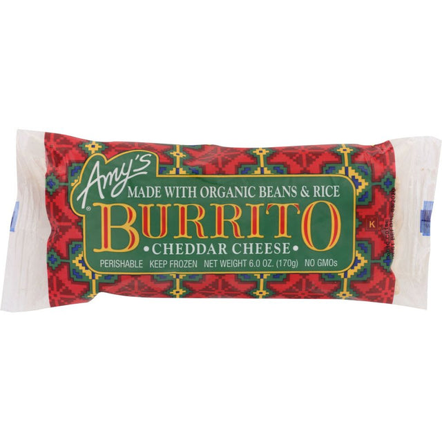AMY'S: Beans & Rice Cheddar Cheese Burrito, 6 oz - #tag1# - #tag2#