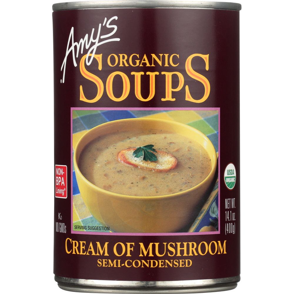 AMY'S: Organic Cream of Mushroom Soup Semi Condensed, 14.1 oz - #tag1# - #tag2#