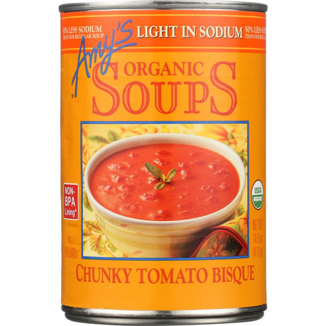AMY'S: Organic Soup Chunky Tomato Bisque Light in Sodium, 14.5 oz - #tag1# - #tag2#