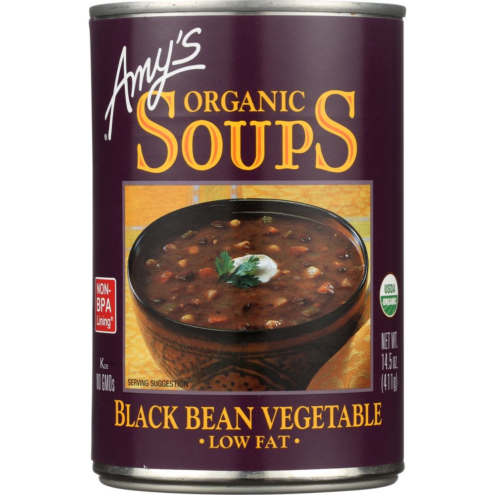 AMY'S: Organic Soup Low Fat Black Bean Vegetable, 14.5 oz - #tag1# - #tag2#