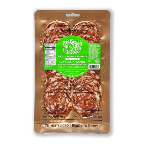 ANGEL SALUMI AND TRUFFLES: Pre-Sliced Soppressata Piccante Salami, 3 oz - #tag1# - #tag2#