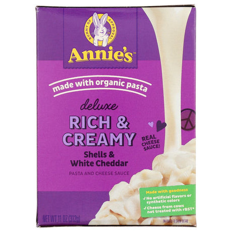 ANNIES HOMEGROWN: Deluxe Rich & Creamy Shells & White Cheddar Mac & Cheese, 11 oz - #tag1# - #tag2#