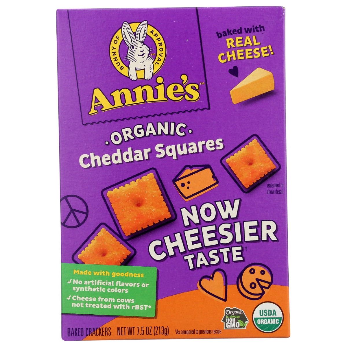 ANNIES HOMEGROWN: Organic Cheddar Squares, 7.5 oz - Sunshine Co Op. - #tag1# - #tag2# - #tag3# - #tag4#