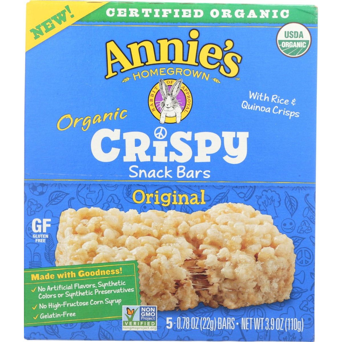 ANNIES HOMEGROWN: Organic Original Crispy Snack Bars, 3.9 oz - Sunshine Co Op. - #tag1# - #tag2# - #tag3# - #tag4#