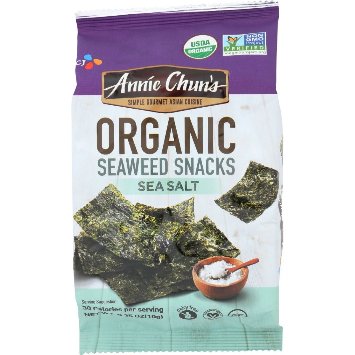 ANNIE CHUNS: Organic Sea Salt Seaweed Snacks, 0.35 oz - Sunshine Co Op. - #tag1# - #tag2# - #tag3# - #tag4#