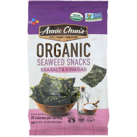 ANNIE CHUNS: Organic Seaweed Snacks Sea Salt & Vinegar, 0.35 oz - #tag1# - #tag2#