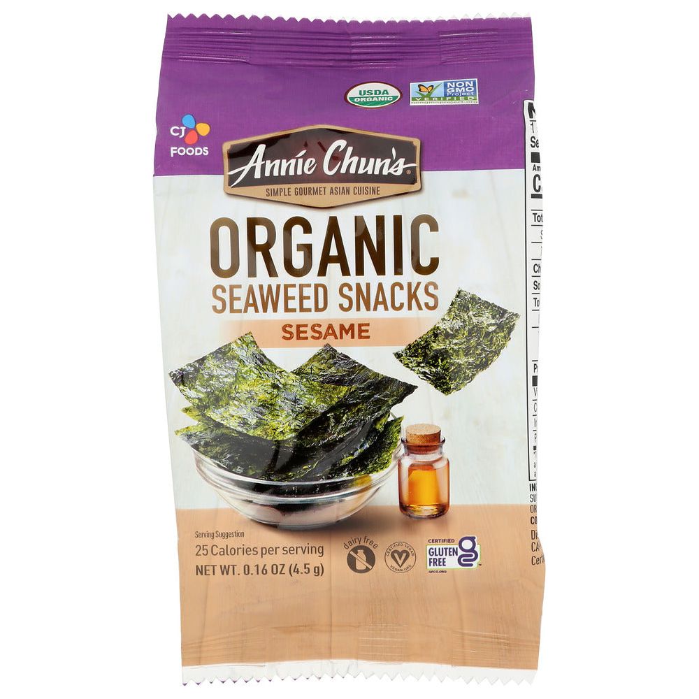 ANNIE CHUNS: Seaweed Snack Sesame Mini, 0.16 oz - #tag1# - #tag2#