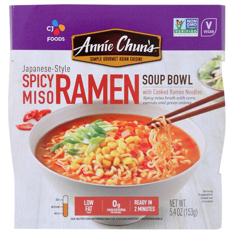 ANNIE CHUNS: Soup Bwl Spicy Miso Ramen, 5.4 oz - #tag1# - #tag2#
