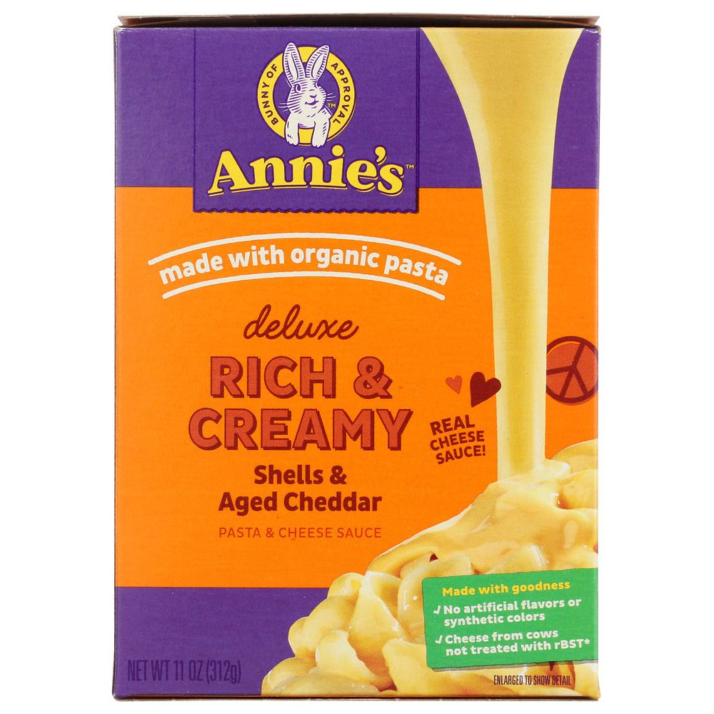 ANNIE'S HOMEGROWN: Creamy Deluxe Shells & Real Aged Cheddar Sauce, 11 Oz - #tag1# - #tag2#