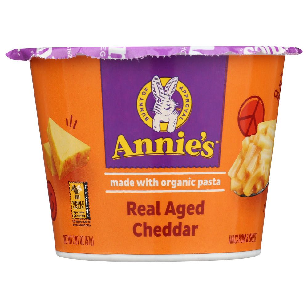 ANNIE'S HOMEGROWN: Real Aged Cheddar Microwavable Macaroni & Cheese Cup, 2.01 oz - #tag1# - #tag2#