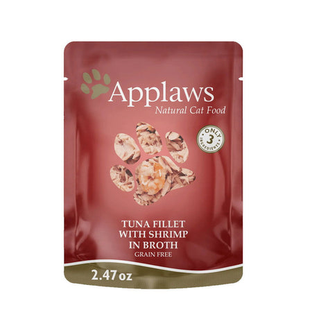 APPLAWS: Cat Food Pouch Tuna Fillet Shrimp, 2.47 oz - #tag1# - #tag2#