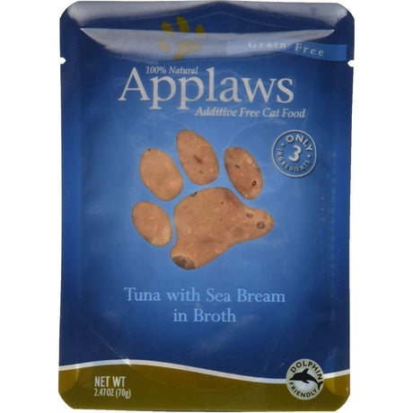 APPLAWS: Cat Food Tuna Fillet with Sea Bream in Broth, 2.47 oz - #tag1# - #tag2#