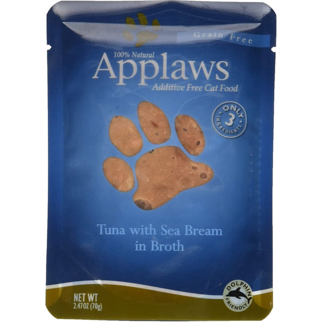 APPLAWS: Cat Food Tuna Fillet with Sea Bream in Broth, 2.47 oz - #tag1# - #tag2#