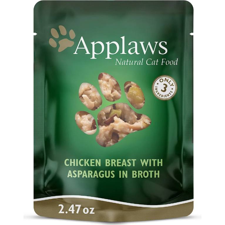 APPLAWS: Natural Wet Cat Food Chicken Breast With Asparagus In Broth, 2.47 oz - #tag1# - #tag2#