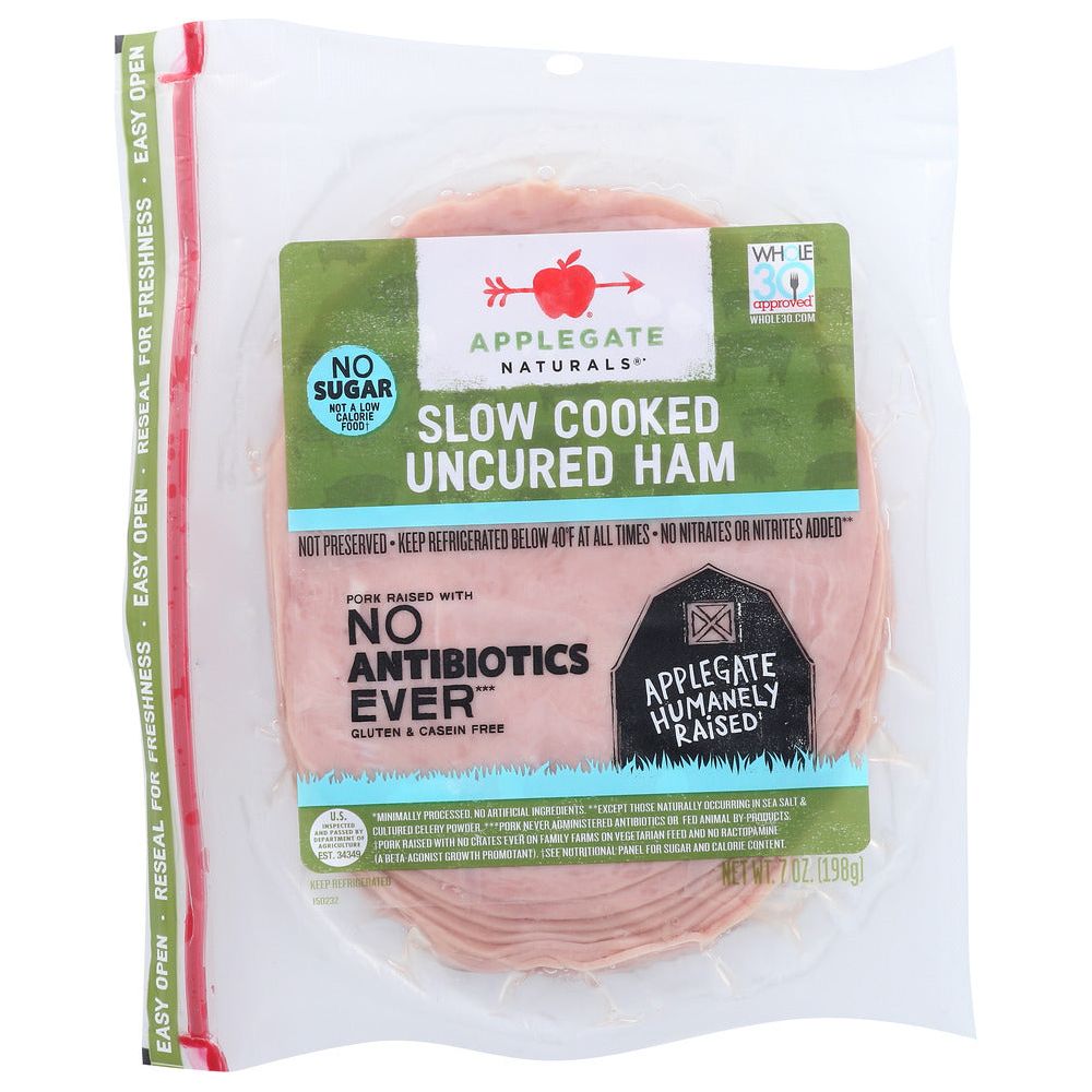 APPLEGATE NATURALS: Uncured Slow Cooked Ham, 7 oz - #tag1# - #tag2#