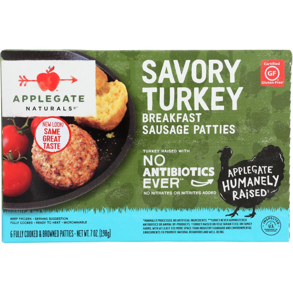 APPLEGATE: Savory Turkey Breakfast Sausage Patties, 7 oz - #tag1# - #tag2#