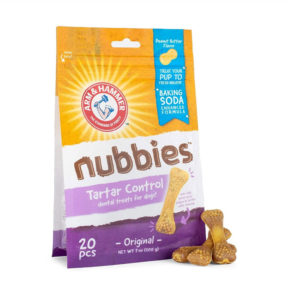 ARM & HAMMER: Nubbies Tartar Control Dental Treat For Dogs Peanut Butter Flavor, 20 pc - #tag1# - #tag2#