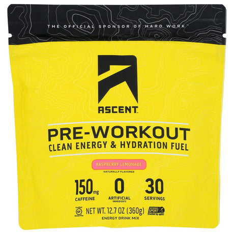 ASCENT: Preworkout Raspberry Lemonade, 12.7 oz - #tag1# - #tag2#