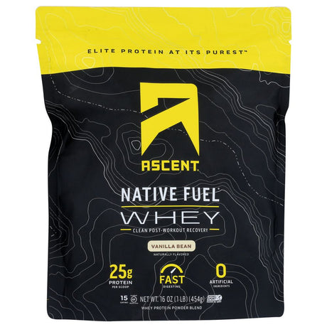ASCENT: Whey Protein Native Vanil, 1 lb - #tag1# - #tag2#