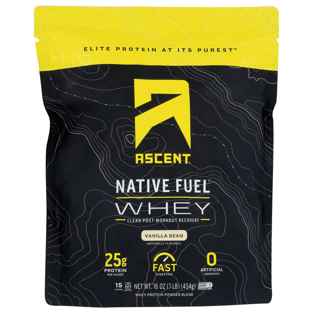 ASCENT: Whey Protein Native Vanil, 1 lb - #tag1# - #tag2#
