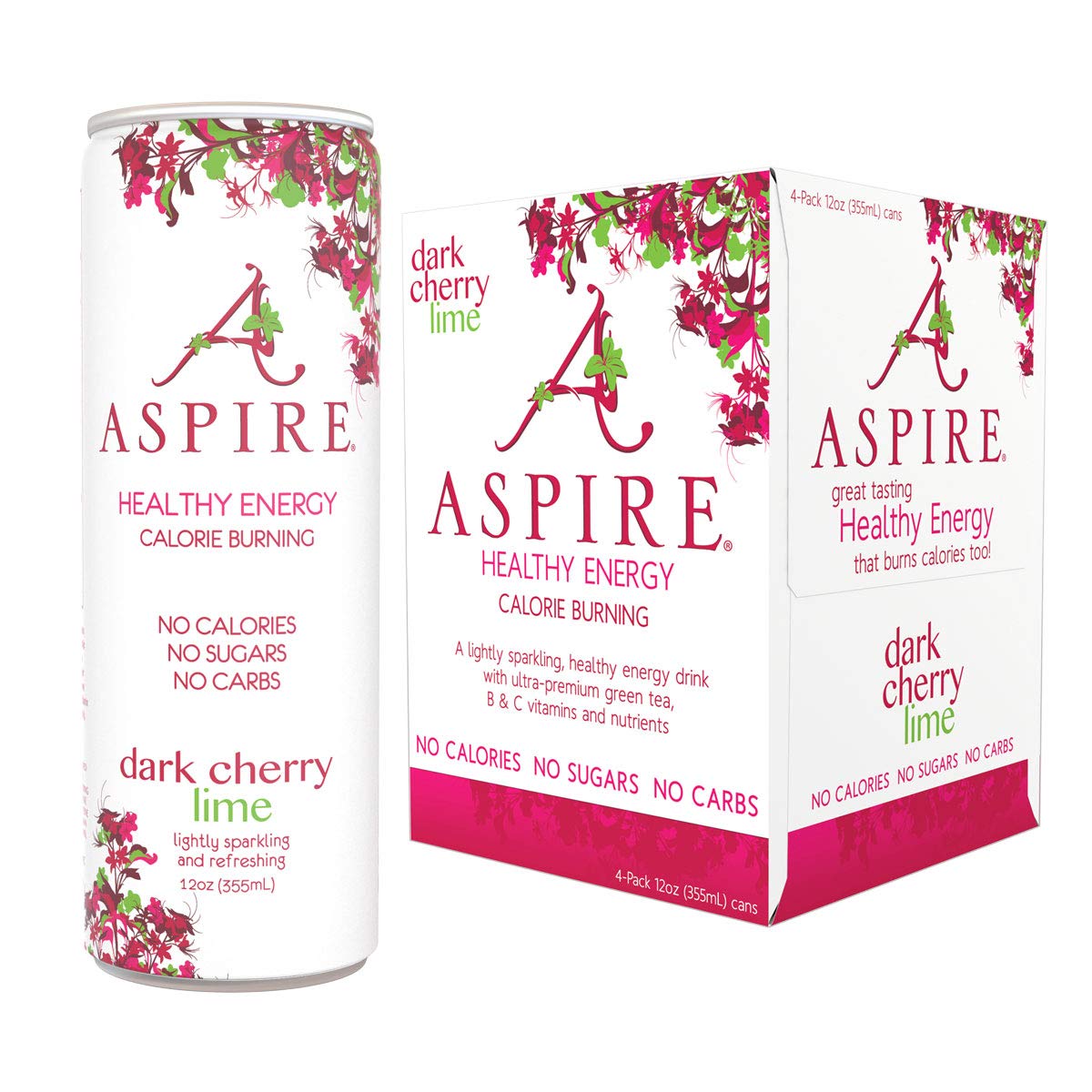 ASPIRE: Dark Cherry Lime Healthy Energy Drinks 4Pack, 48 fo - #tag1# - #tag2#
