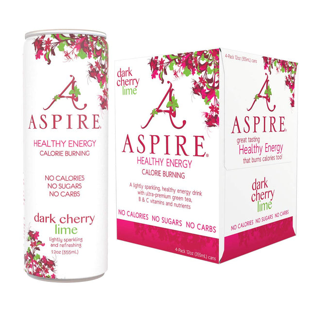 ASPIRE: Dark Cherry Lime Healthy Energy Drinks 4Pack, 48 fo - #tag1# - #tag2#