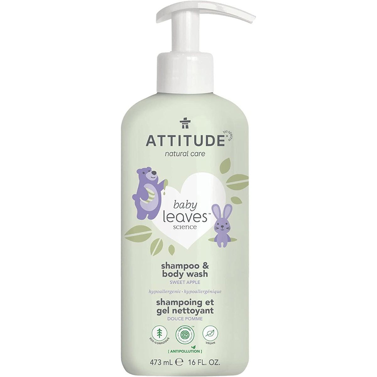 ATTITUDE: 2 In 1 Shampoo And Body Wash Sweet Apple, 16 fo - #tag1# - #tag2#